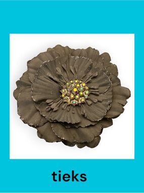 Tieks Gray Flower with Iridescent Rhinestone Center